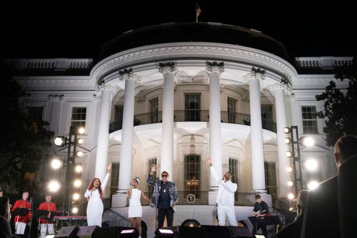 Celebrities on stage at White House