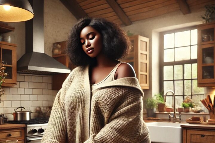 Obesity: A photorealistic, high-definition image of an Obiesie plus-sized model