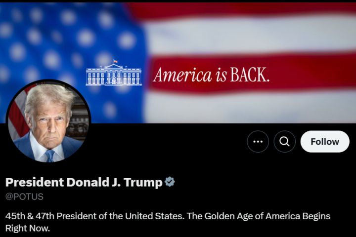 President Donald Trump’s on X as POTUS