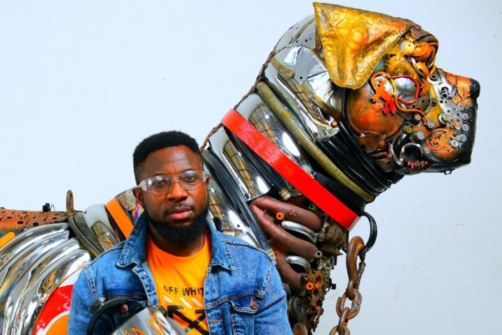 Image: Dotun POPOOLA: Artwork: Metal Cast of a dog IRINLÀMI