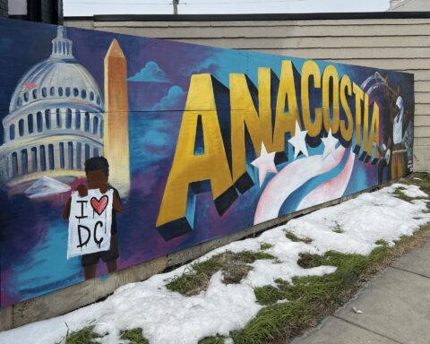 Anacostia mural—A public art installation in Southeast DC honoring local heritage and community identity amid evolving urban landscapes. Photo courtesy of Prince of Petworth. Mural curated by Luis Peralta Del Valle.