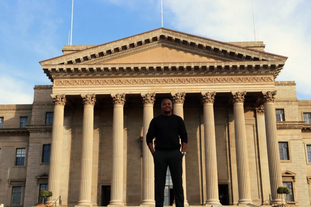 Lwazi Lungile Mhlambi lectures at the University of the Witwatersrand on finance. Photo credit: Gugu
