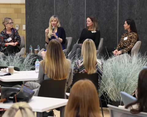 Tracy DeCock, Judy Neff, Britt Arnold, and Deborah Hemingway at the 2026 ATHENAPowerLink® Baltimore Women in Business Speaker Series held at Towson University's StarTUp at the Armory on March 11, 2026