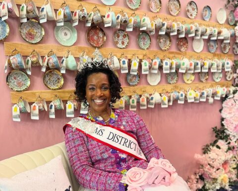 Queen Valerie had a day of fun with District seniors at the 3rd Annual Blossom Tea Party!